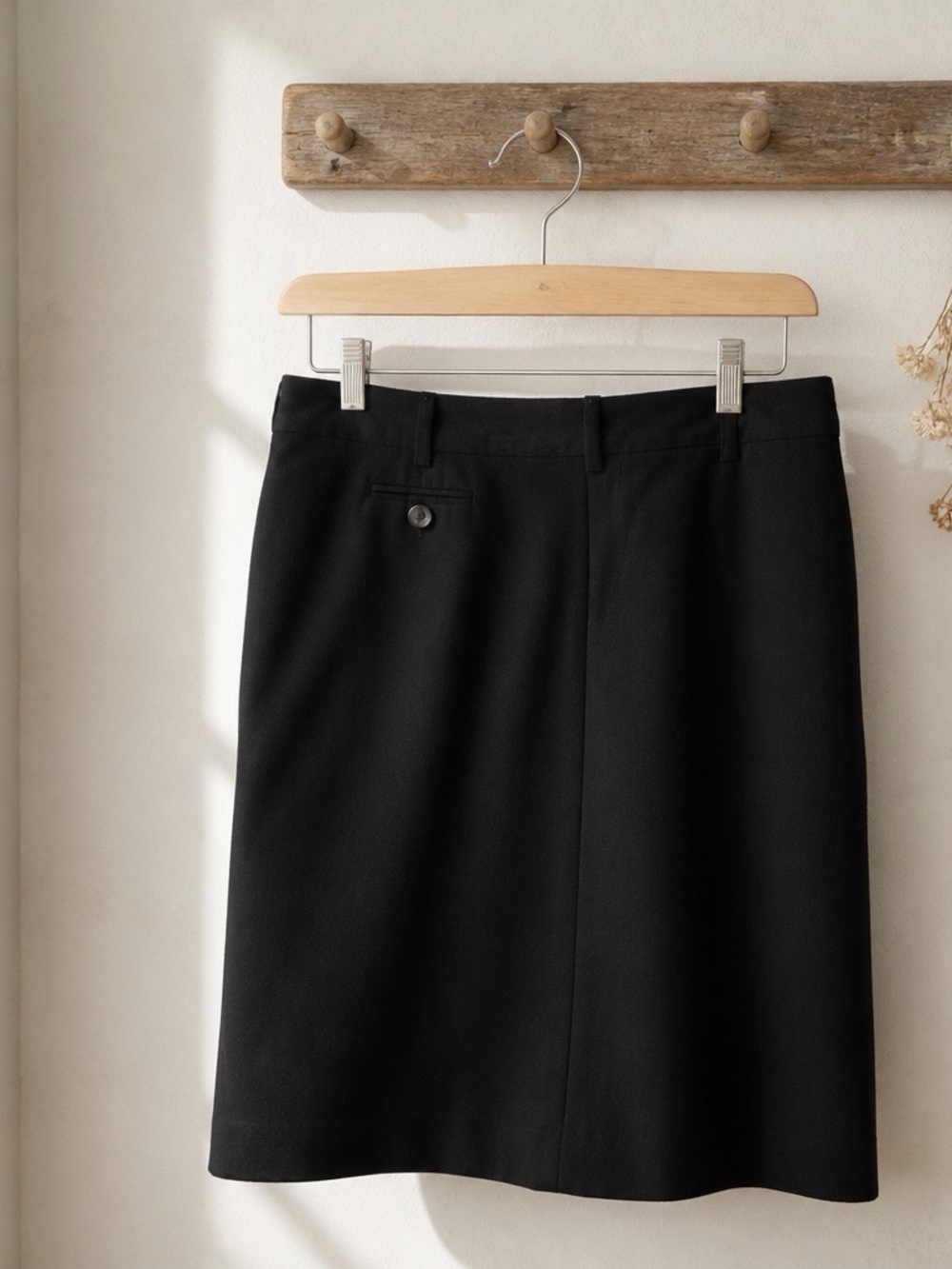Mossimo Supply Co. Stretch Black Pencil Mini Skirt w Front Button Accent‎ Size 4